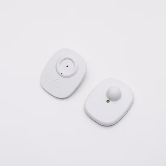 Цена на бирку EAS 8,2 МГц, датчик противоугонной защиты, маленькая мини-квадратная сигнализация, охранная бирка RF EAS, противоугонная бирка, магнитная защитная жесткая бирка для одежды для розничного магазина одежды